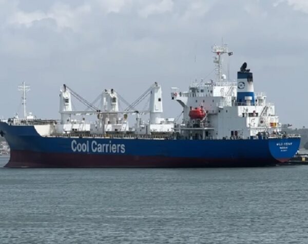 Navio que começa a operar no transporte de frutas do RN — Foto: Divulgação/Codern