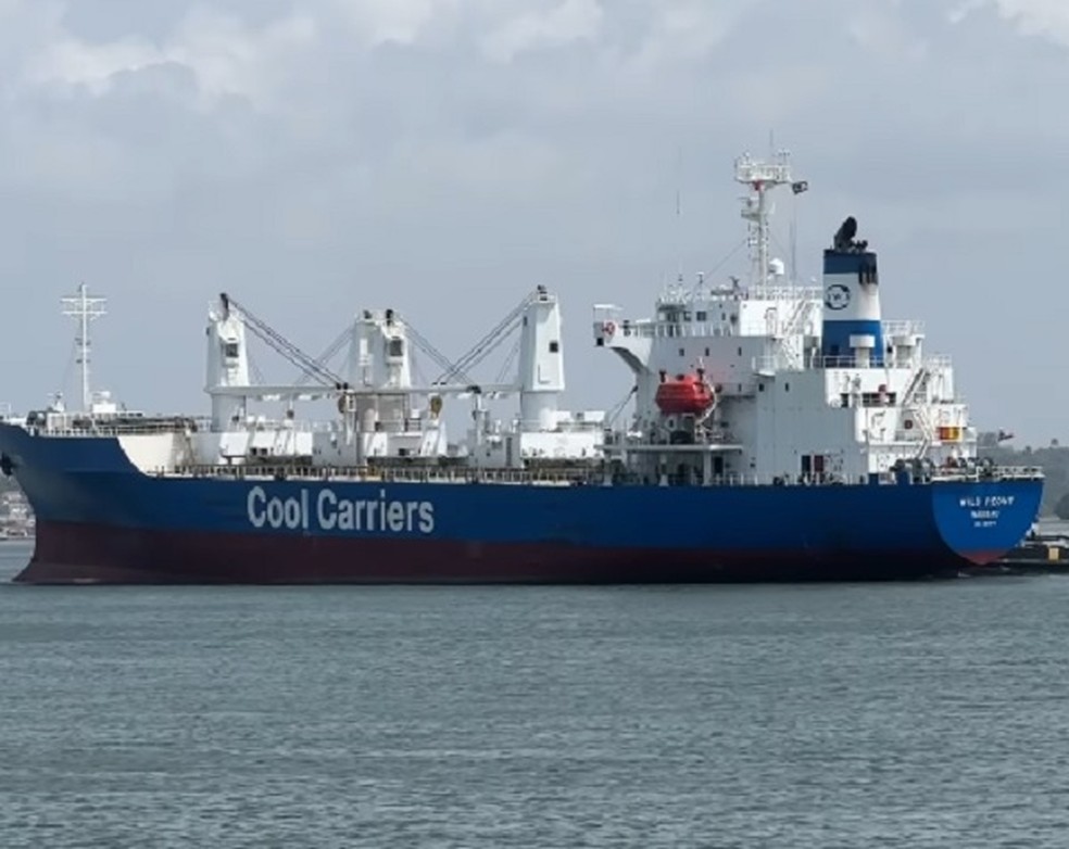 Navio que começa a operar no transporte de frutas do RN — Foto: Divulgação/Codern