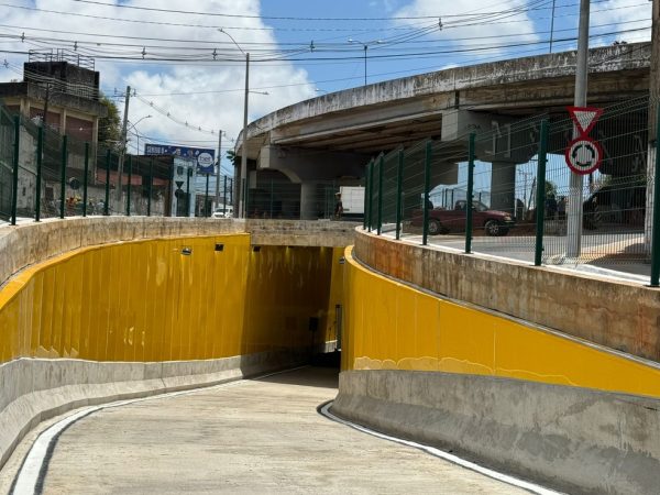 Túnel no complexo do Viaduto da Urbana estava previsto para ser concluído no pacote de obras da Copa do Mundo, em 2014 — Foto: Sérgio Henrique Santos/Inter TV Cabugi