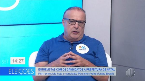 Paulinho Freire (União Brasil) concede entrevista ao RN1 — Foto: Inter TV Cabugi