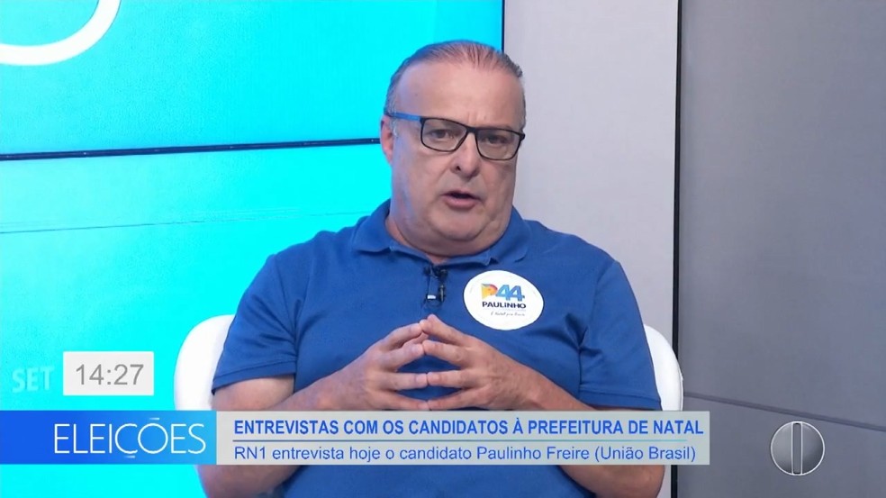 Paulinho Freire (União Brasil) concede entrevista ao RN1 — Foto: Inter TV Cabugi