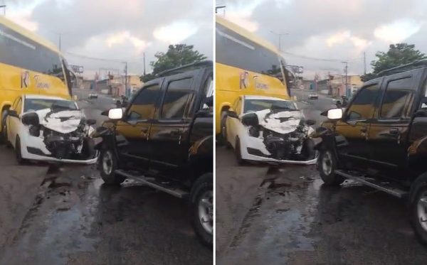 Motorista fica preso às ferragens em acidente na Ponte de Igapó — Foto: Reprodução