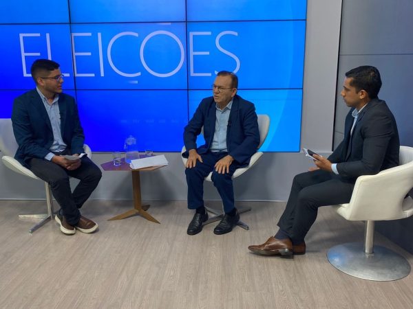 Candidato Jaime Calado (PSD) concede entrevista ao Bom Dia RN — Foto: Inter TV Cabugi