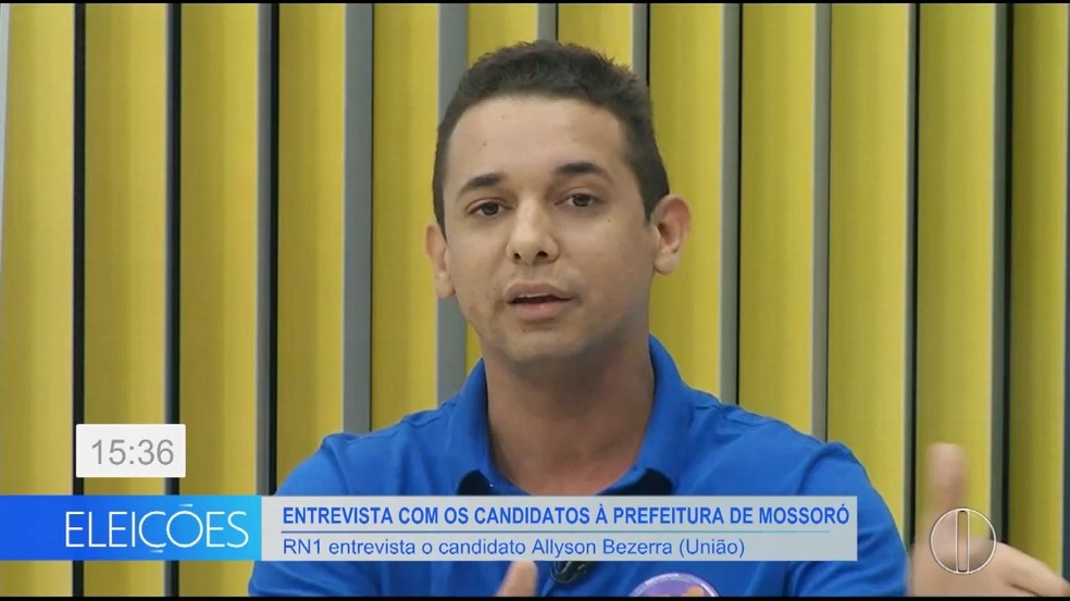 Candidato Allyson (União Brasil) concede entrevista ao RN1 — Foto: Inter TV Cabugi