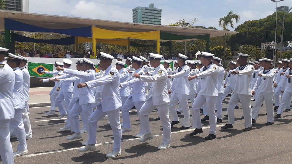 Desfile de 7 de setembro em Natal — Foto: Pedro Trindade/Inter TV Cabugi