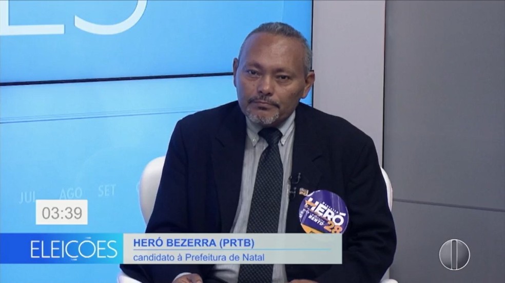Heró Bezerra (PRTB) concede entrevista ao RN1 — Foto: Inter TV Cabugi