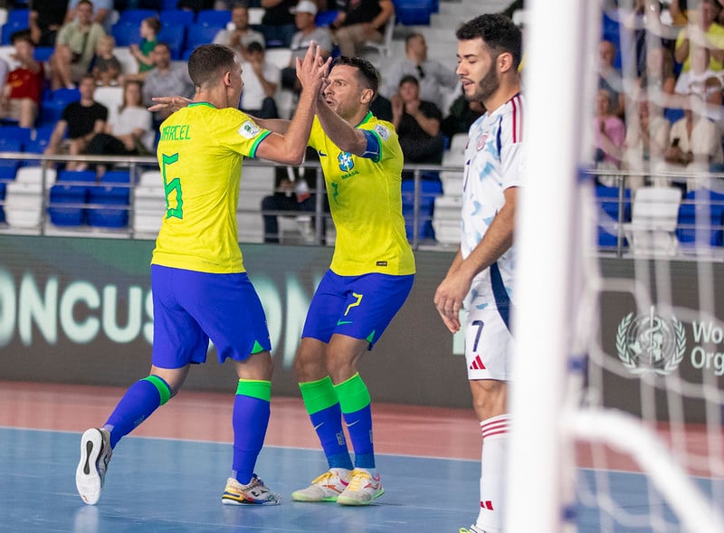 Brasil 5 x 0 Costa Rica - Copa do Mundo de Futsal. Foto: Leto Ribas/CBF