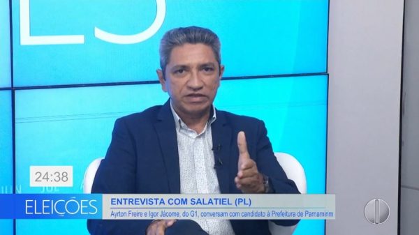 Candidato Salatiel (PL) concede entrevista ao Bom Dia RN — Foto: Inter TV Cabugi