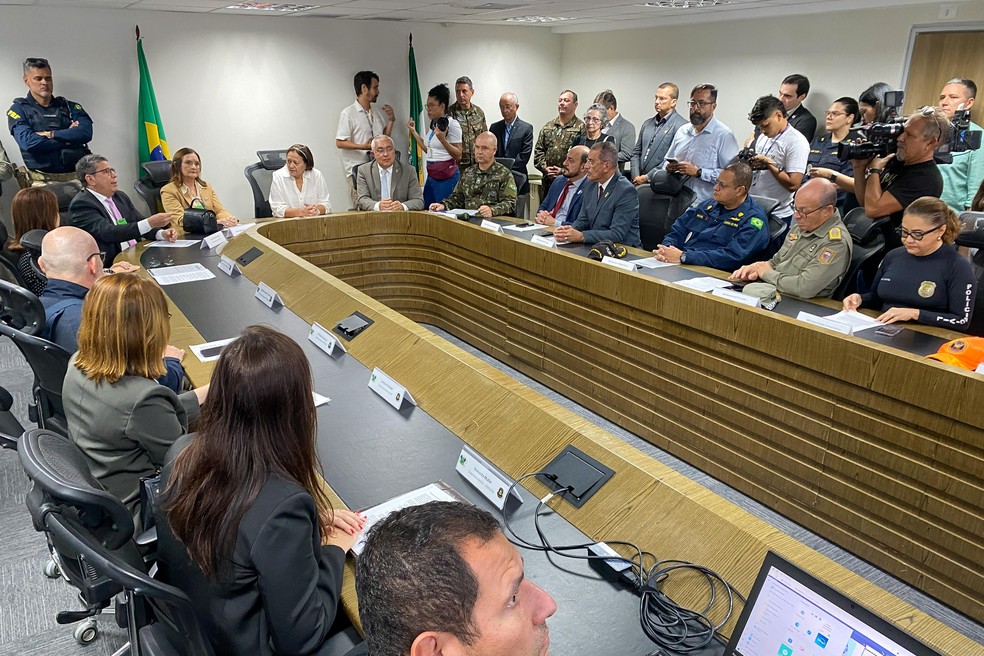 Forças de segurança do RN apresentam relatório de ocorrências registradas durante as eleições — Foto: Sesed/Divulgação