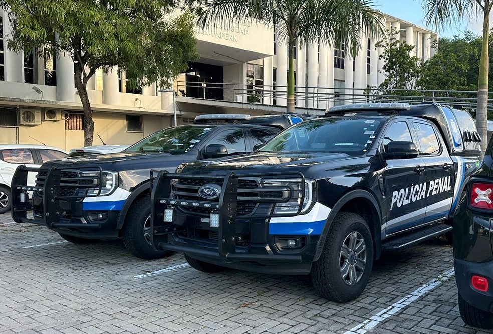 Carros da Polícia Penal no RN: policial penal condenado perdeu o cargo na corporação — Foto: Kleber Teixeita/Inter TV Cabugi/ARQUIVO